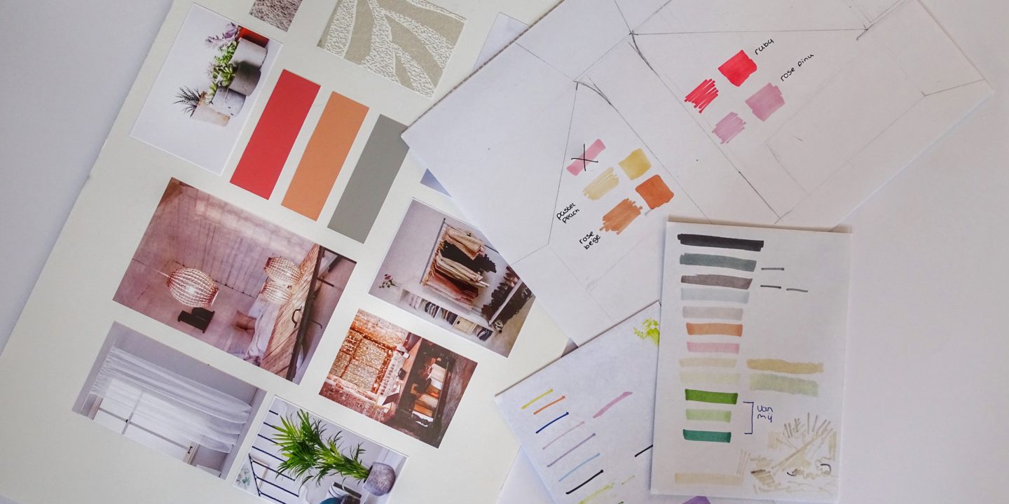 Color palette and design inspiration board