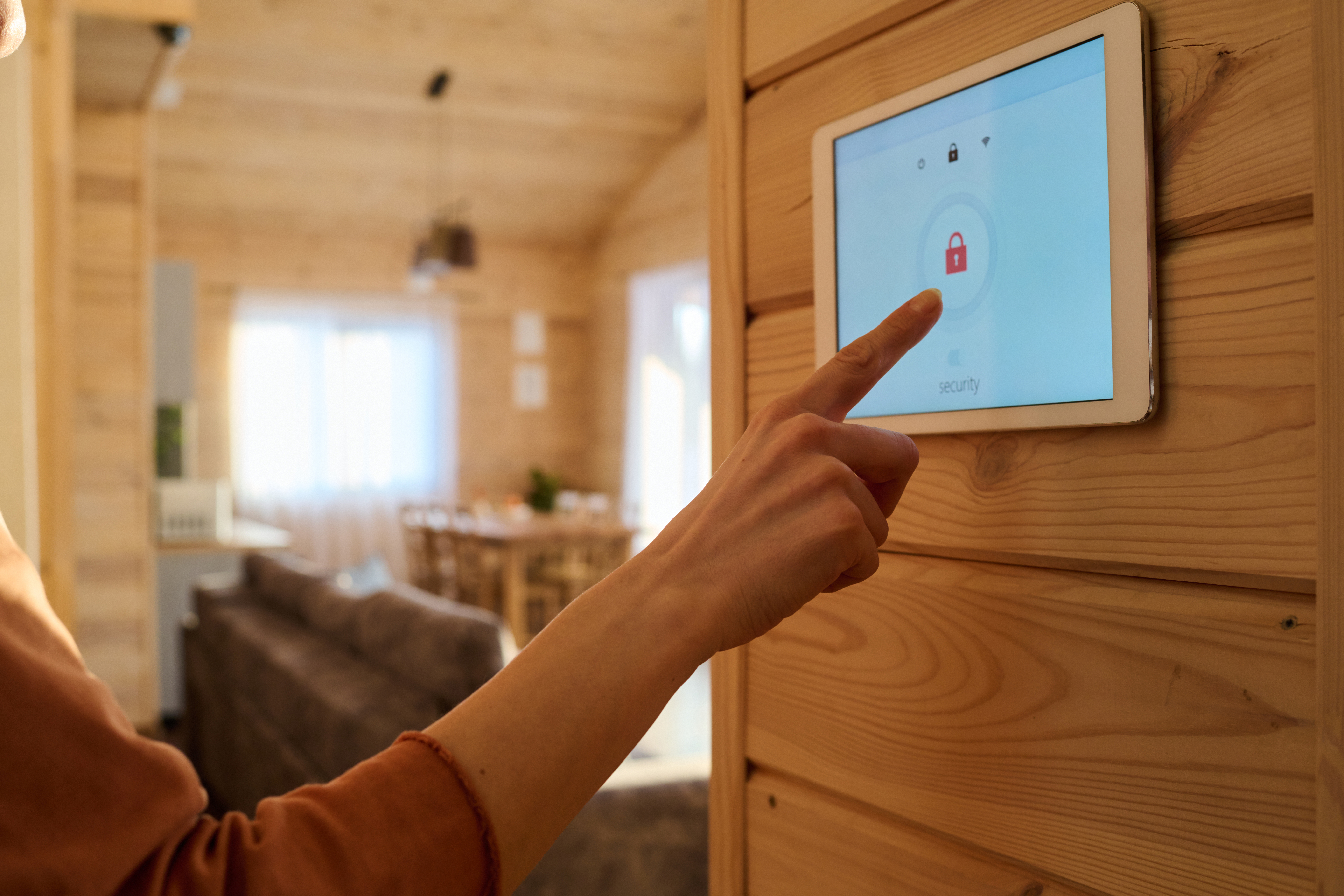 Smart Homes and Home Automation 1 hand of young woman or housewife pointing at scree 2025 03 16 05 39 47 utc