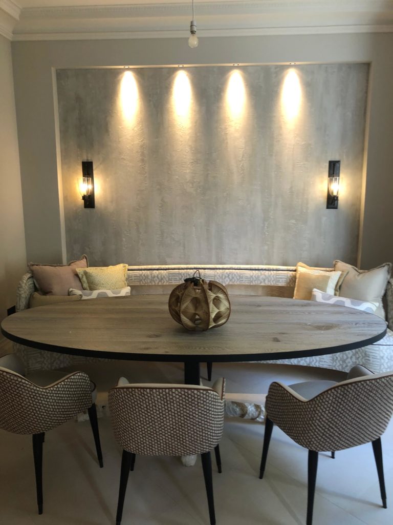 Vantage Lighting, Smart Home Service and Remedial Works in Southwark, SE1 and the South Bank 3 Vantage Lighting with Orluna wall wash and John Cullen lighting design in luxury dining room London